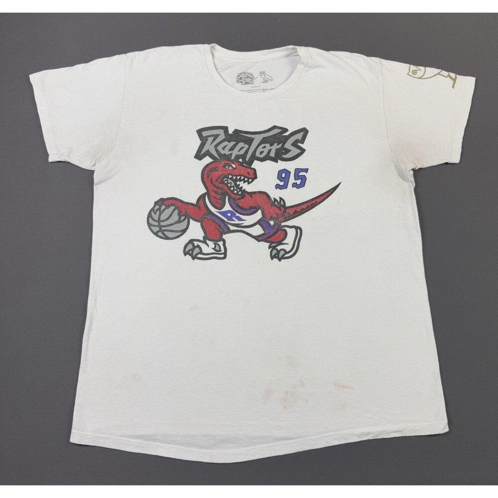 Octobers Very Own OVO NBA Toronto Raptors Drake Night Basketball White Tee Promo